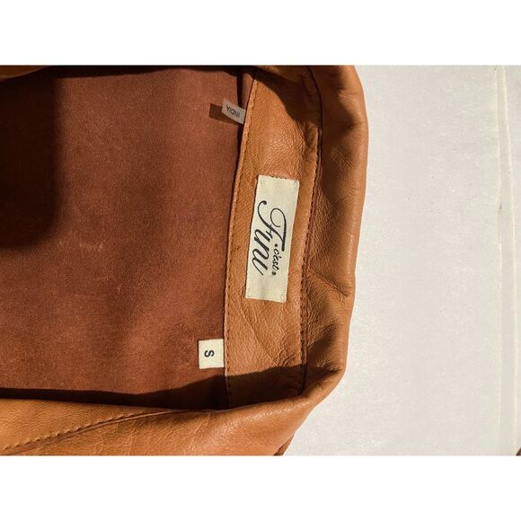 Fini C'est leather shirt perl sap mochamuse brown classic western casual women S - Picture 5 of 7